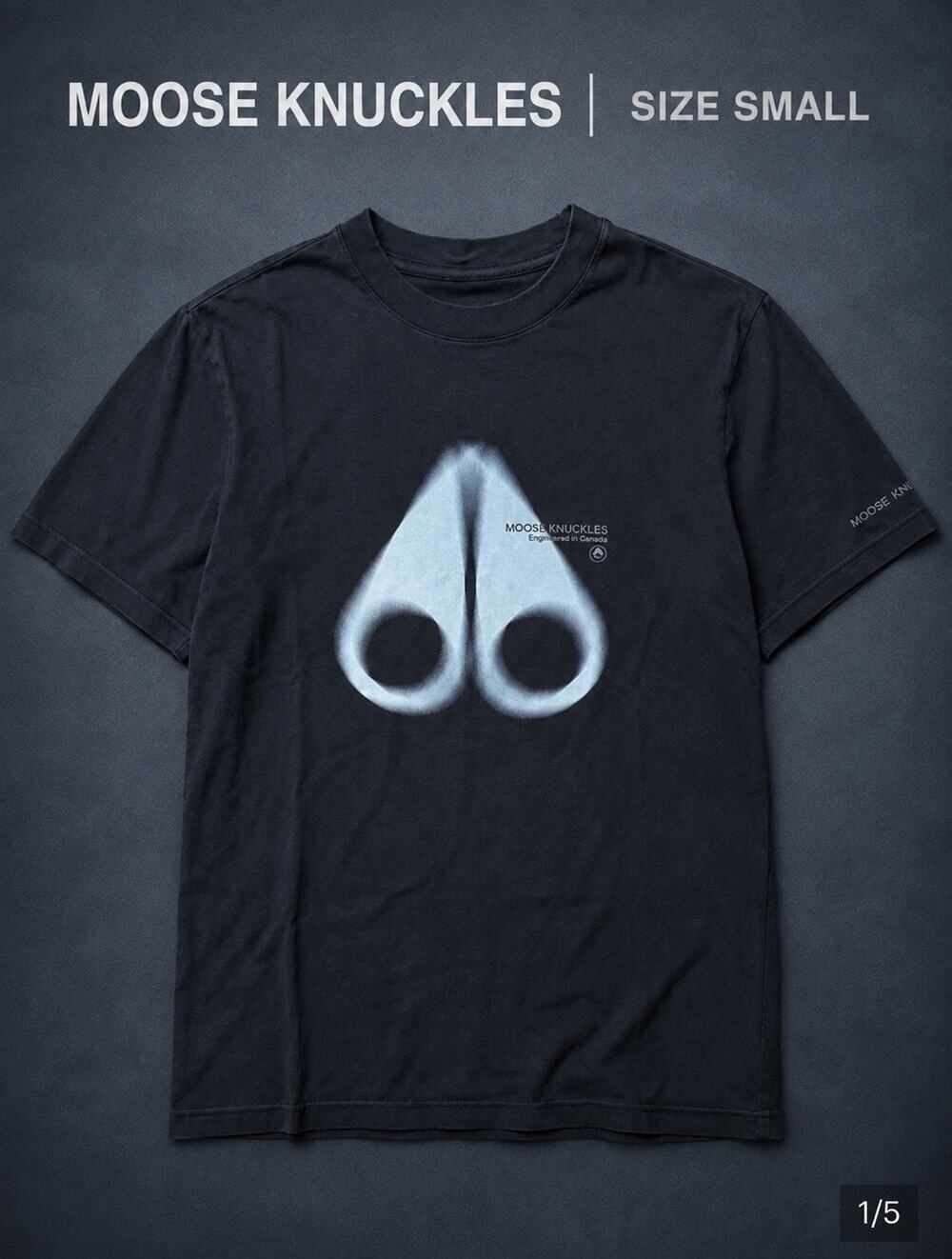 Moose Knuckles Black MOOSE Graphic Tee Size Small